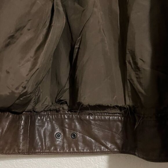 Vintage Gino di Giorgio By Comint Brown Leather Bomber Jacket Coat Size S - Picture 8 of 15